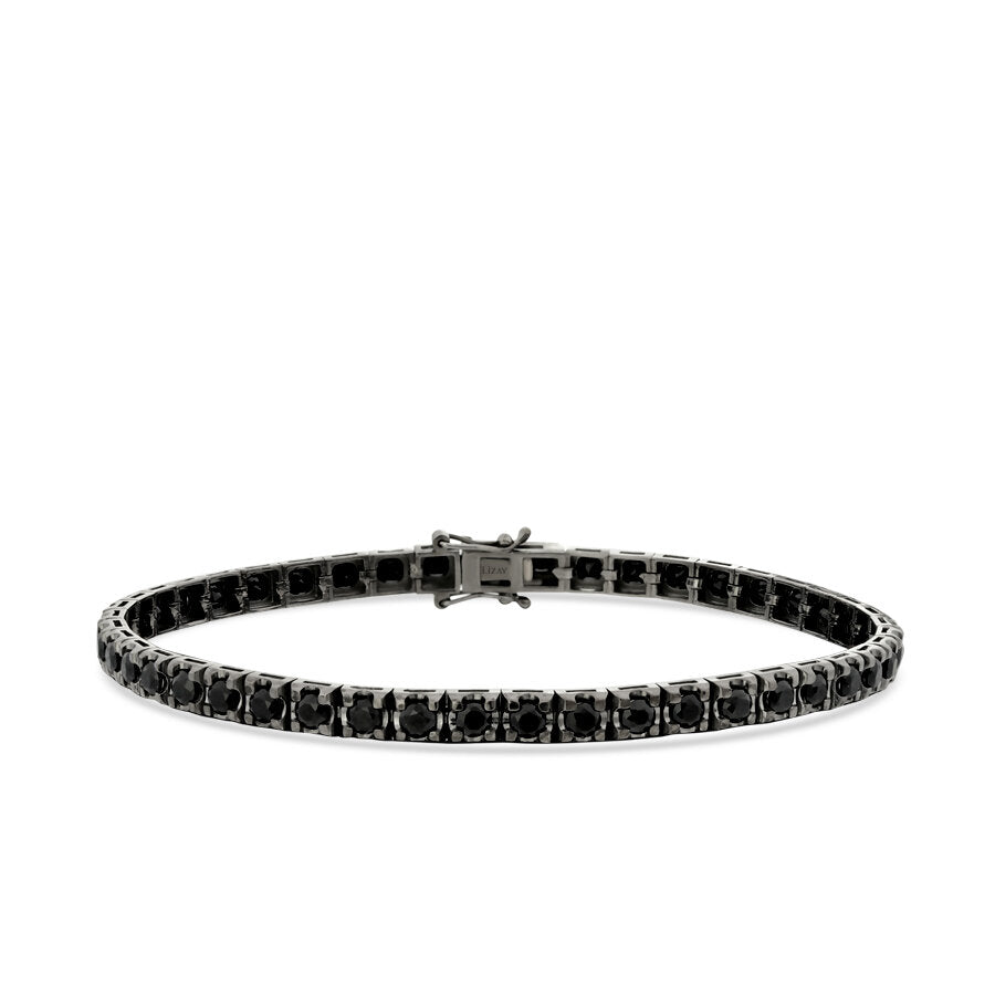 5,94 ct. Schwarz Stein Herren Tennis Armband