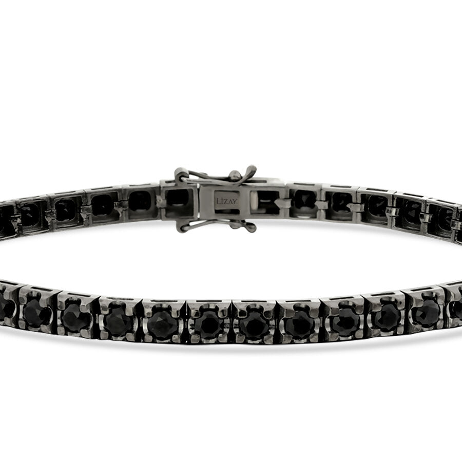5,94 ct. Schwarz Stein Herren Tennis Armband