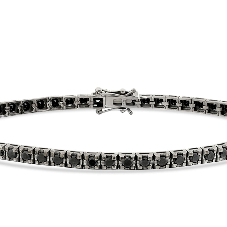 3,37 ct. Schwarz Stein Herren Tennis Armband