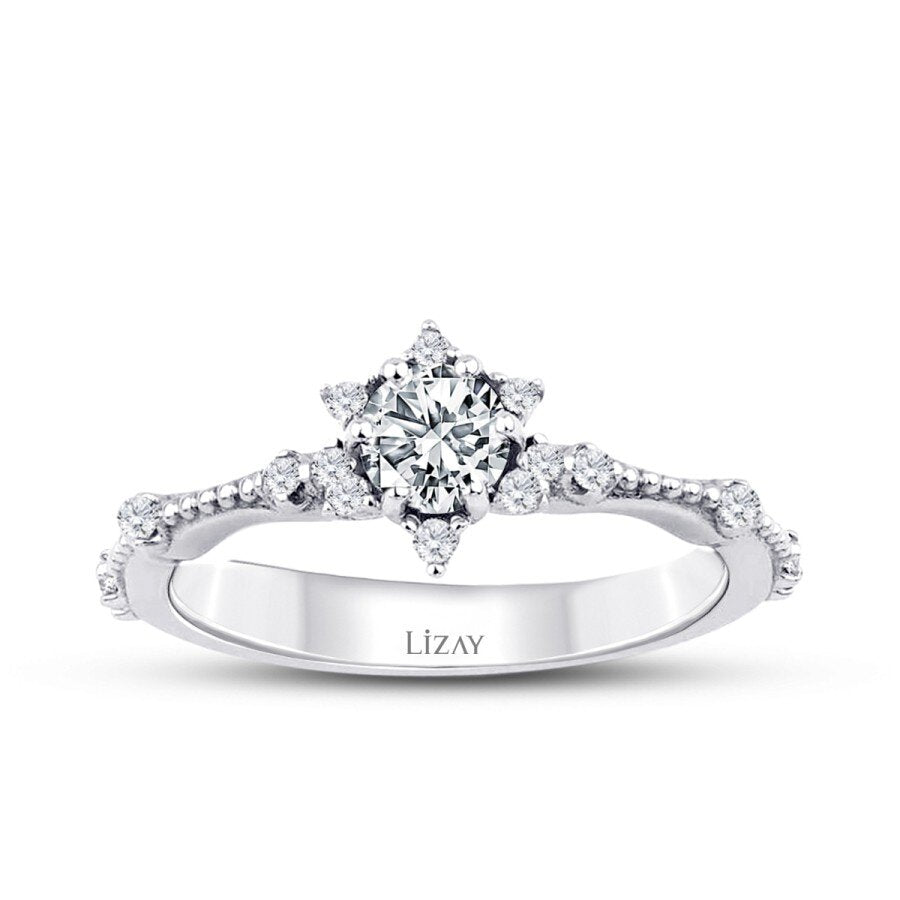 0,33 ct. Diamant Lotus Solitär Verlobungsring