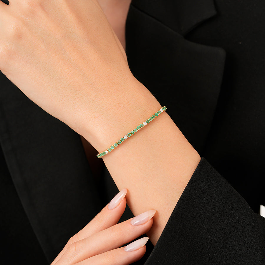 3,64 ct. Diamant Smaragd Armband