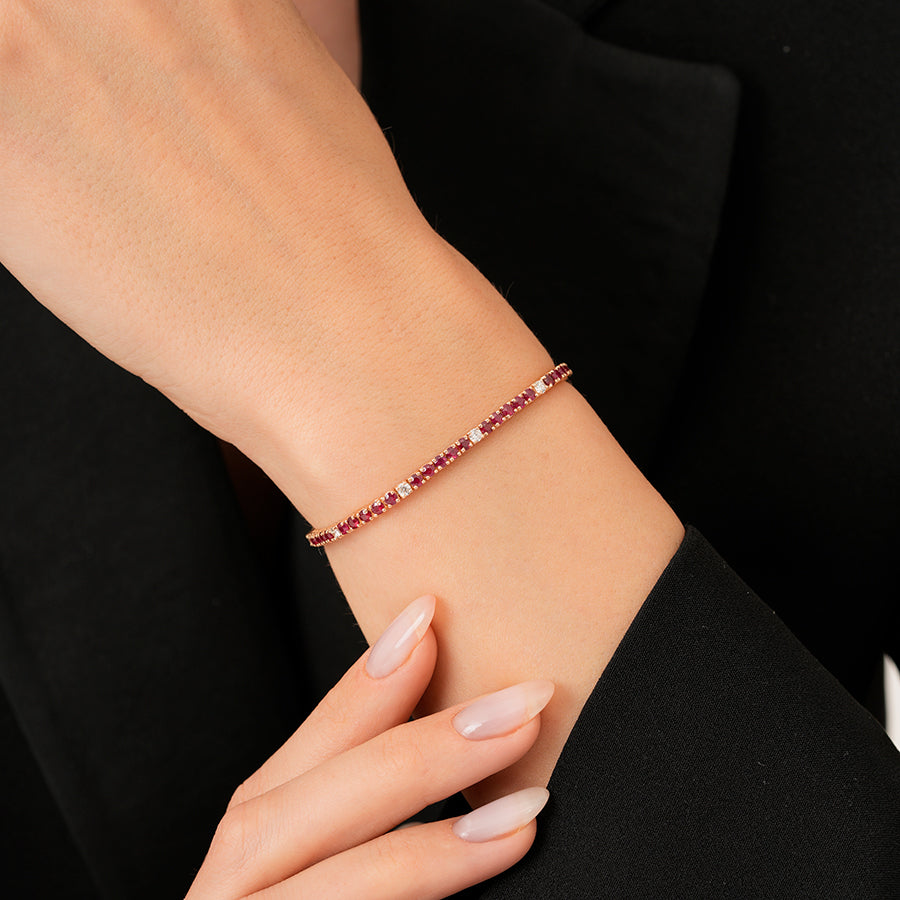 3,96 ct. Diamant Rubin Armband