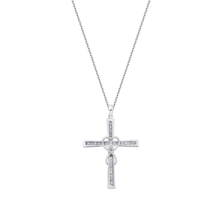 0,16 ct. Diamant Kreuz Halskette