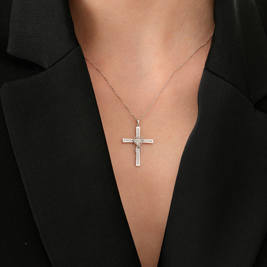0,16 ct. Diamant Kreuz Halskette