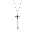 2,53 ct. Diamant Saphir Schlüssel Halskette