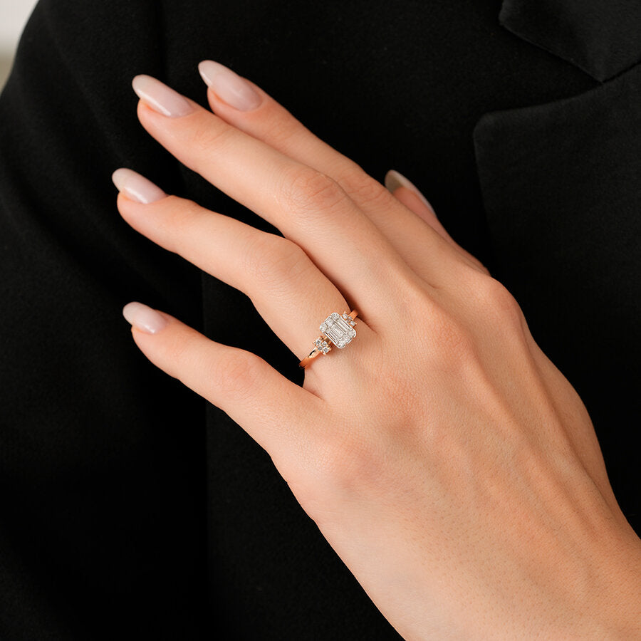 0,38 ct. Diamant Baguette Ring