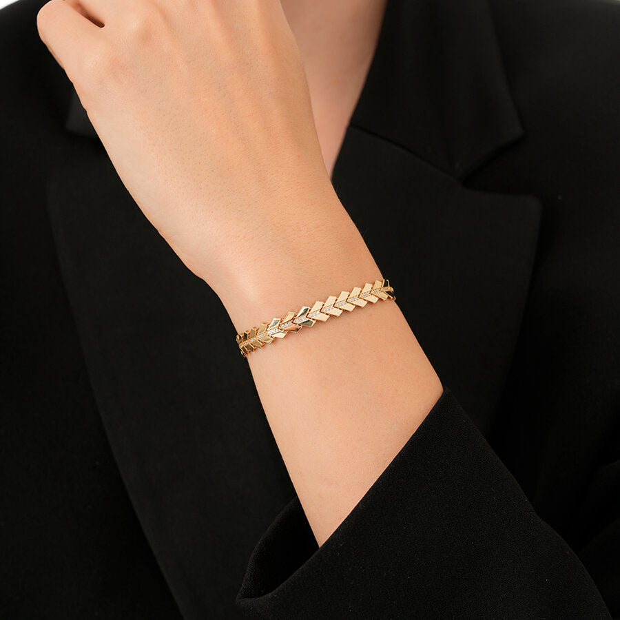 Armband mit Stein in Dreiecksform aus Gold