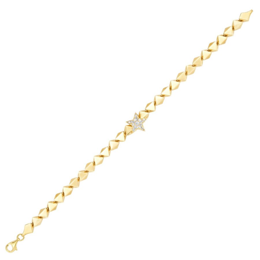 Gold Armband mit asymmetrischem Sternmotiv