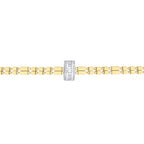 Armband mit Kette und Baguette-Steinen aus Gold