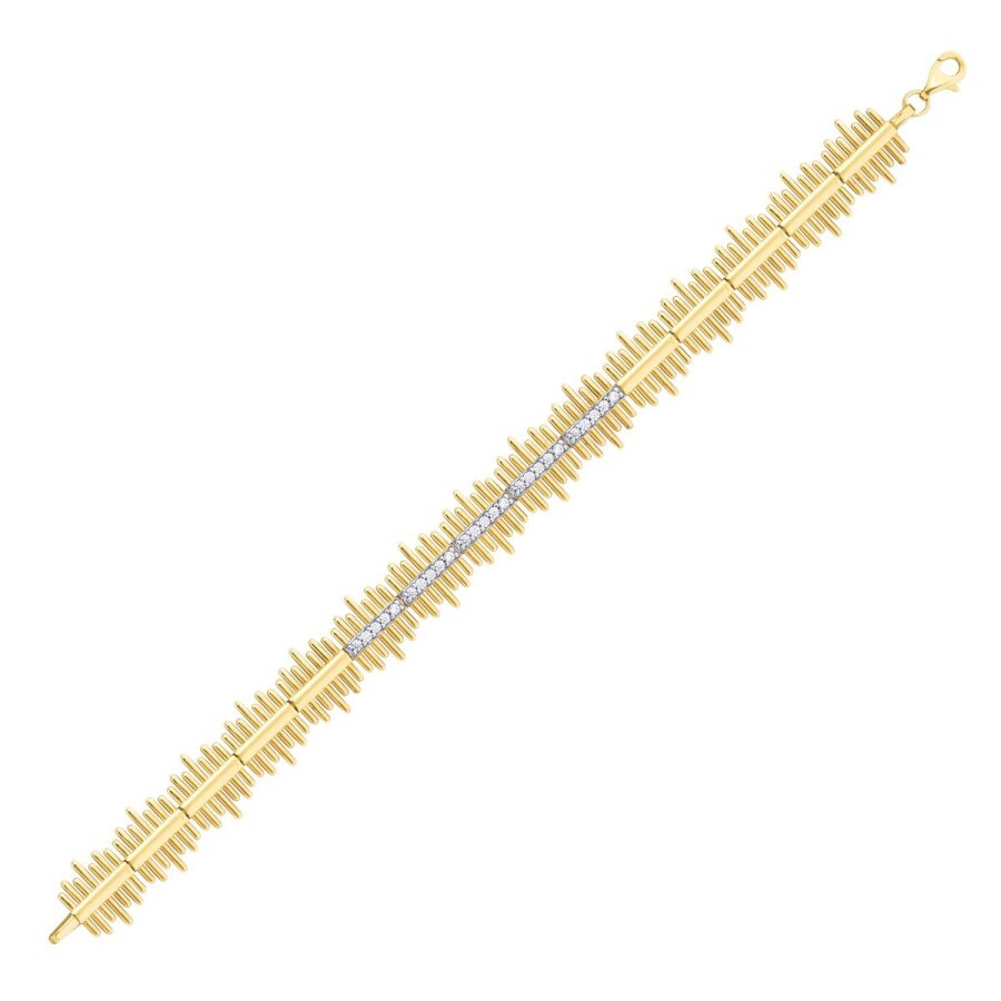Gold Armband mit Stein im Zickzack-Design