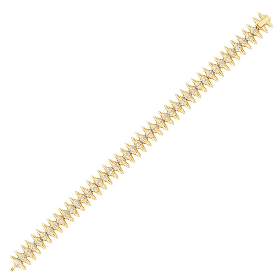 Armband mit Stein und Nageldesign aus Gold