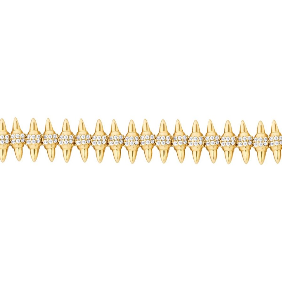 Armband mit Stein und Nageldesign aus Gold