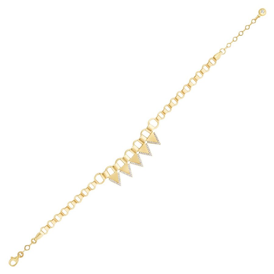 Gold Armband mit Stein in Dreiecksform