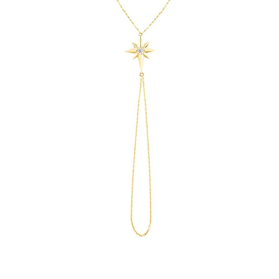 Shamballa-Armband mit Nordstern aus Gold