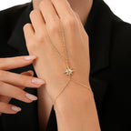 Shamballa-Armband mit Nordstern aus Gold