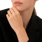Shamballa-Armband mit Stein und Schlangenmotiv aus Gold