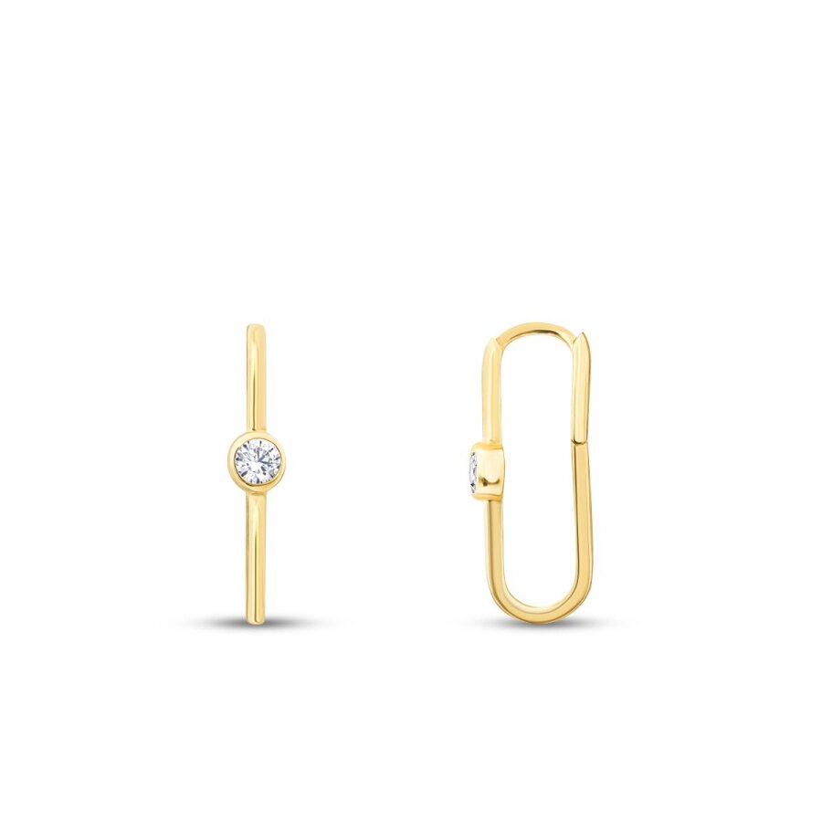 Ohrringe mit einem Stein aus Gold