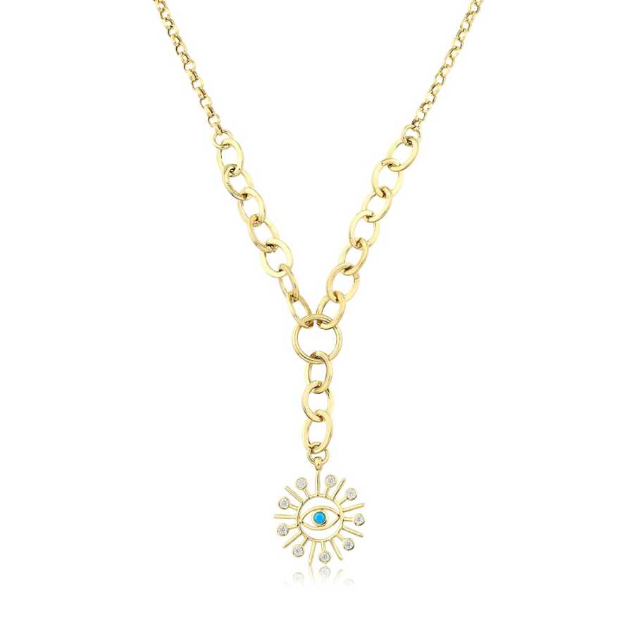 Gold Ketten Blaues Auge Halskette