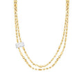Gold Baguette Pendant with Chain Necklace