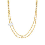 Gold Baguette Pendant with Chain Necklace