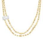 Baguette-Kettenhalskette aus Gold