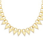 Gold Collier Halskette mit Stein in Dreiecksform