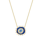 Halskette mit blauem Auge-Stein aus Gold