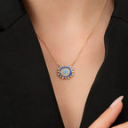 Halskette mit blauem Auge-Stein aus Gold