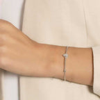 0,06 ct. Diamant Effekt Baguette Tropfen Armreif