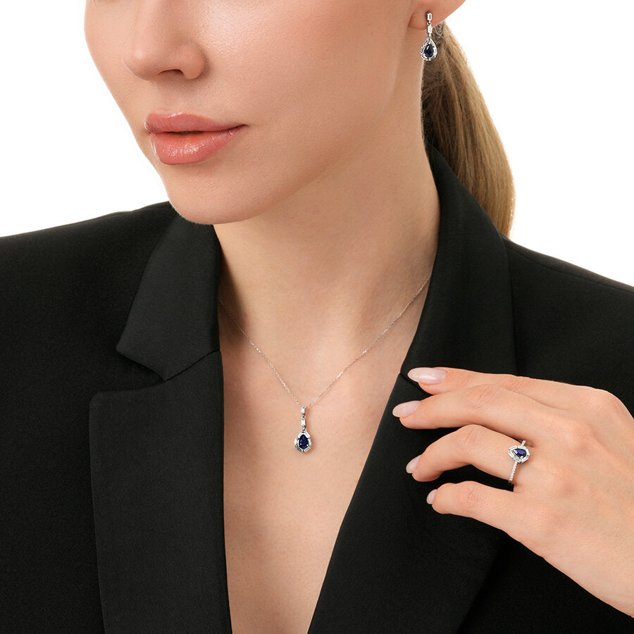 0,66 ct. Diamant Saphir Ring