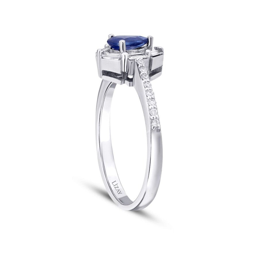 0,66 ct. Diamant Saphir Ring