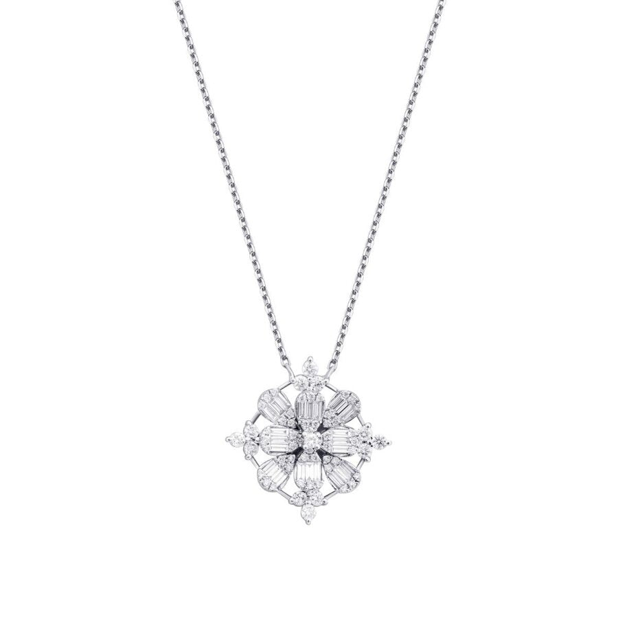 0,83 ct. Diamant Baguette Halskette