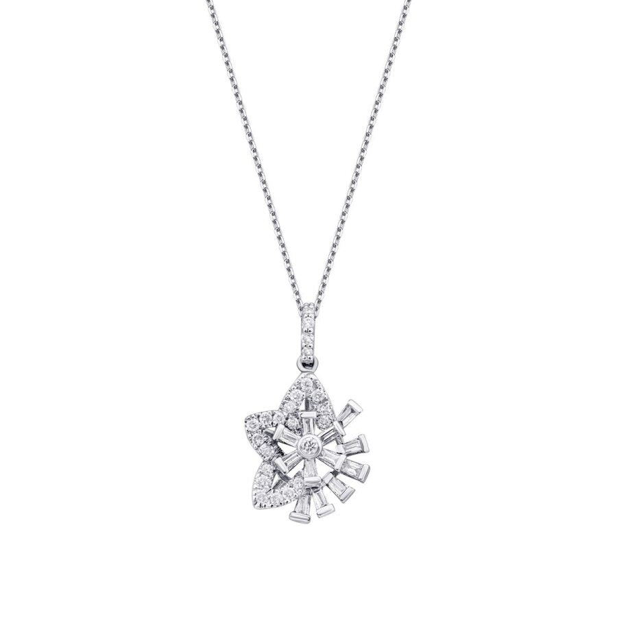 0,23 ct. Diamant Baguette Stern Halskette