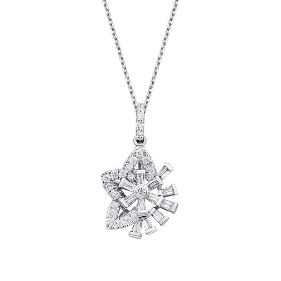 0,23 ct. Diamant Baguette Stern Halskette