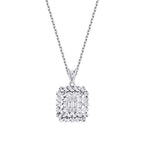 0,08 ct. Diamant Baguette Halskette