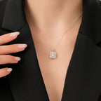 0,08 ct. Diamant Baguette Halskette