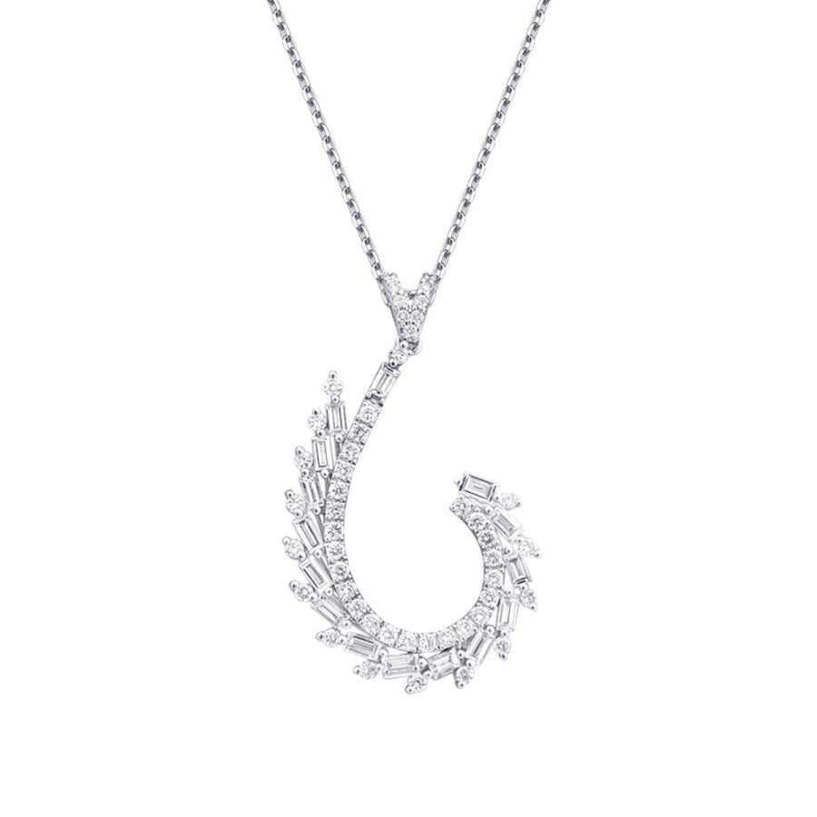 0,96 ct. Diamant Baguette Halskette