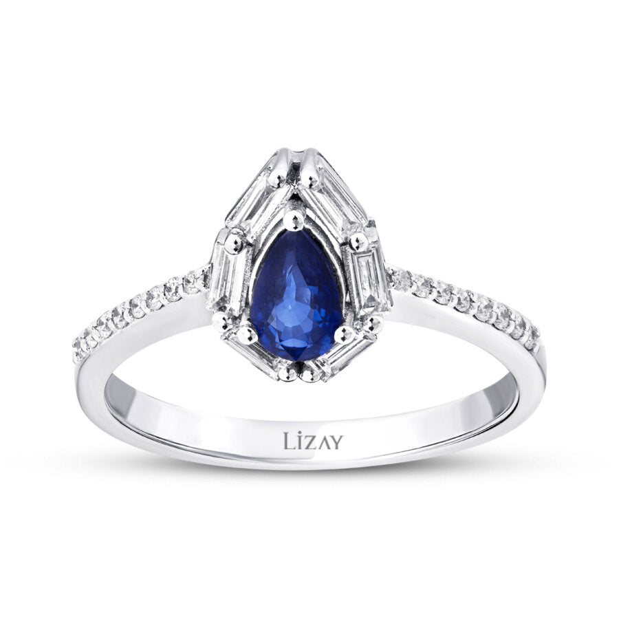 0,66 ct. Diamant Saphir Ring