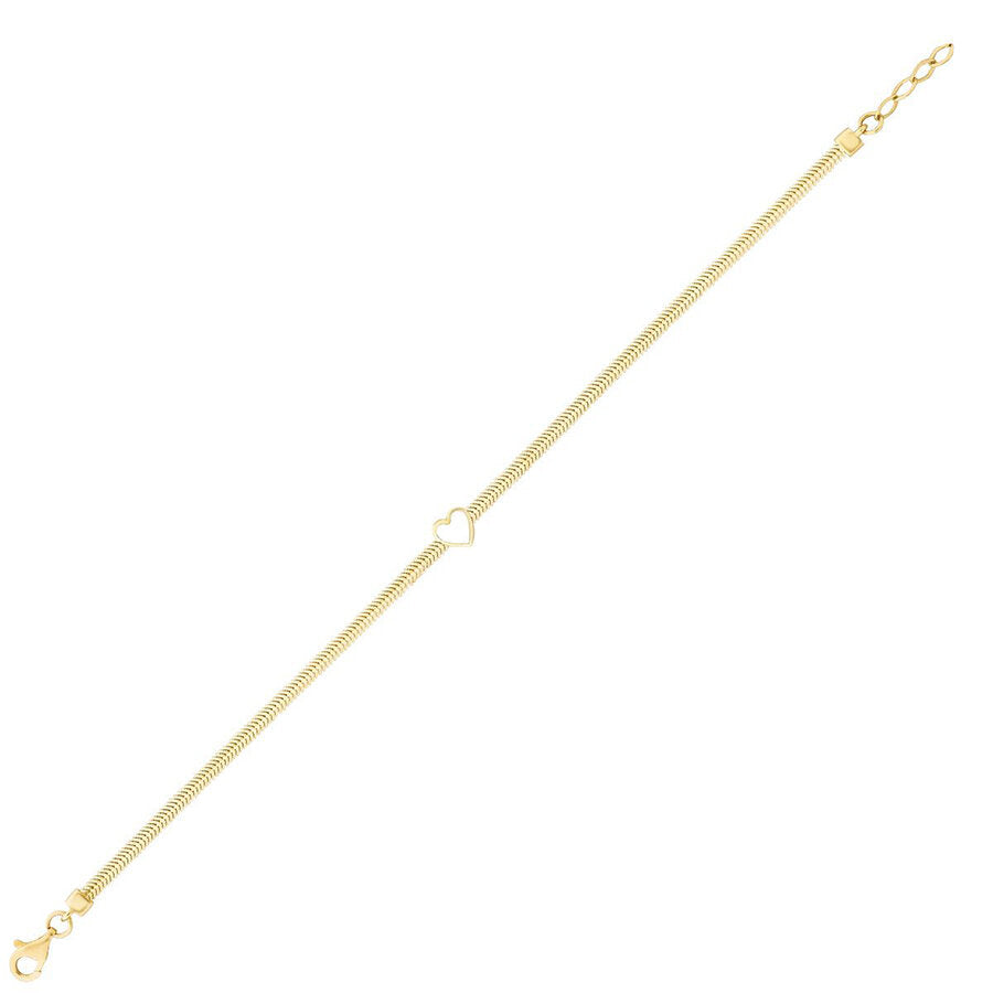 Herz-Fischgrätenarmband aus Gold