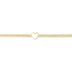 Herz-Fischgrätenarmband aus Gold