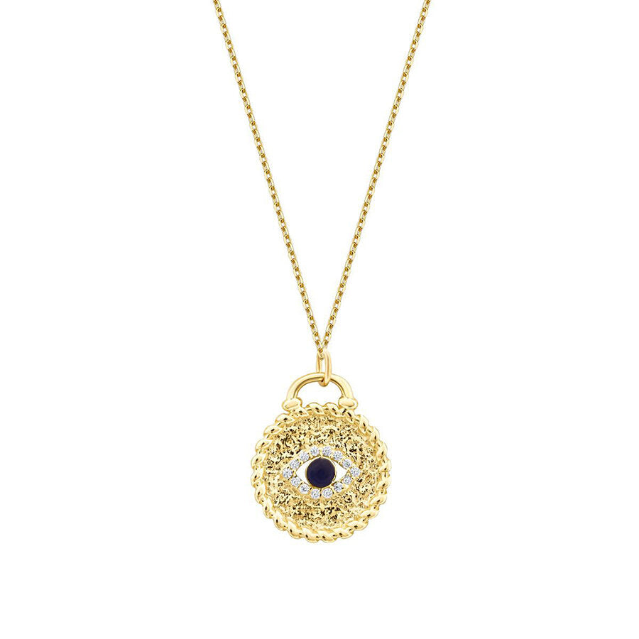 Halskette mit blauem Nazar-Auge aus Gold