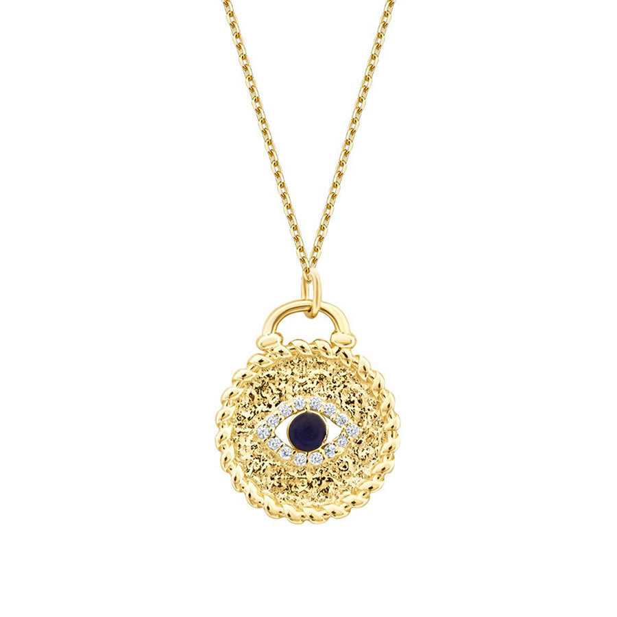 Halskette mit blauem Nazar-Auge aus Gold