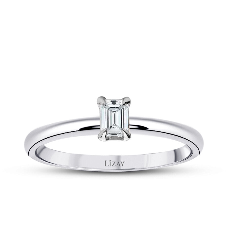 0.20 ct. Diamant Smaragd Schliff Solitär Verlobungsring