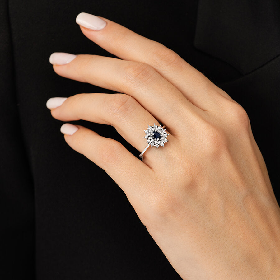 0.57 ct. Diamant Saphir Ring