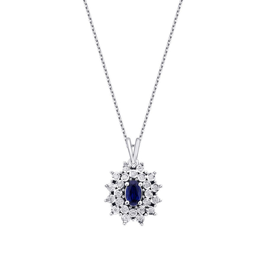 0.44 ct. Diamant Saphir Halskette