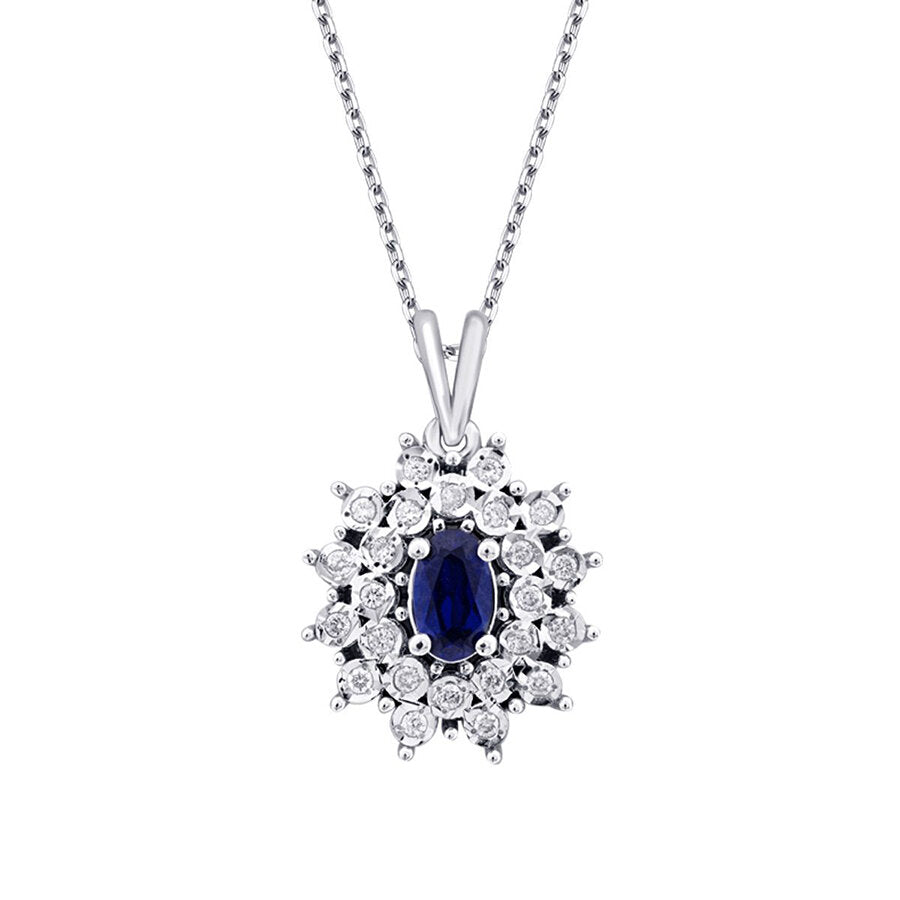 0.44 ct. Diamant Saphir Halskette