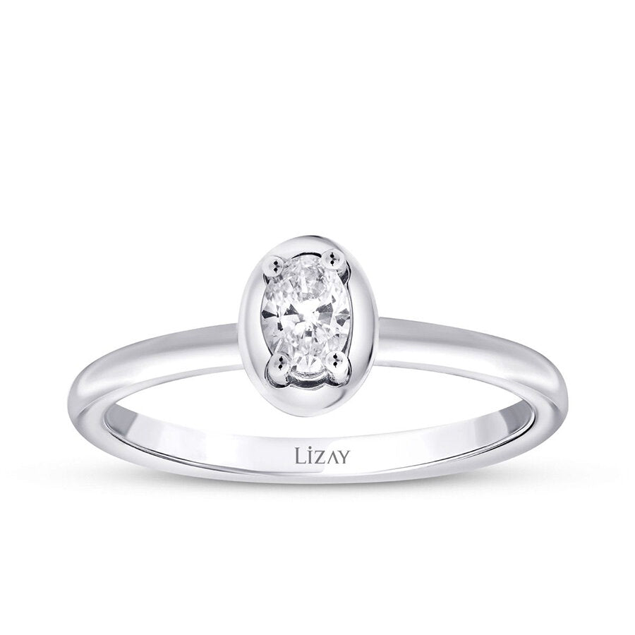 0,26 ct. Diamant Oval Solitär Verlobungsring