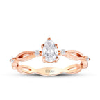 0,44 ct. Diamant Tropfen Solitär Verlobungsring