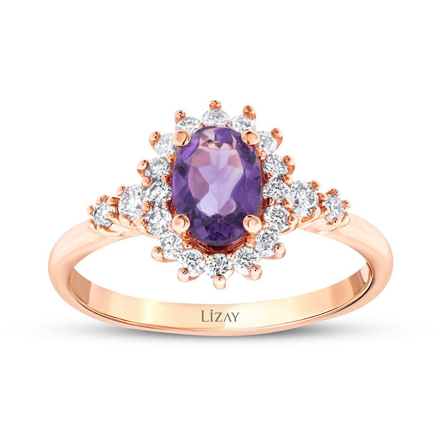 0,98 ct. Diamant Amethyst Ring