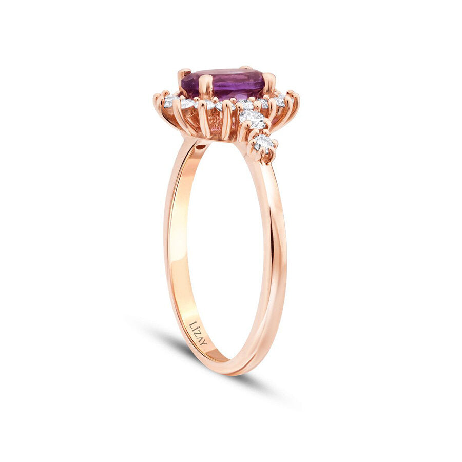 0,98 ct. Diamant Amethyst Ring